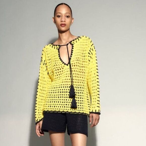 ZARA KNIT SWEATER WITH CONTRAST TOPSTITCHING NEW - Picture 2 of 9